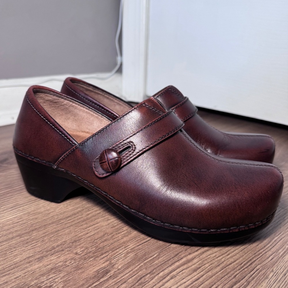 Dansko Solstice Clogs Brown Leather Clogs 38 Slip On Comfort Shoes 9815780200